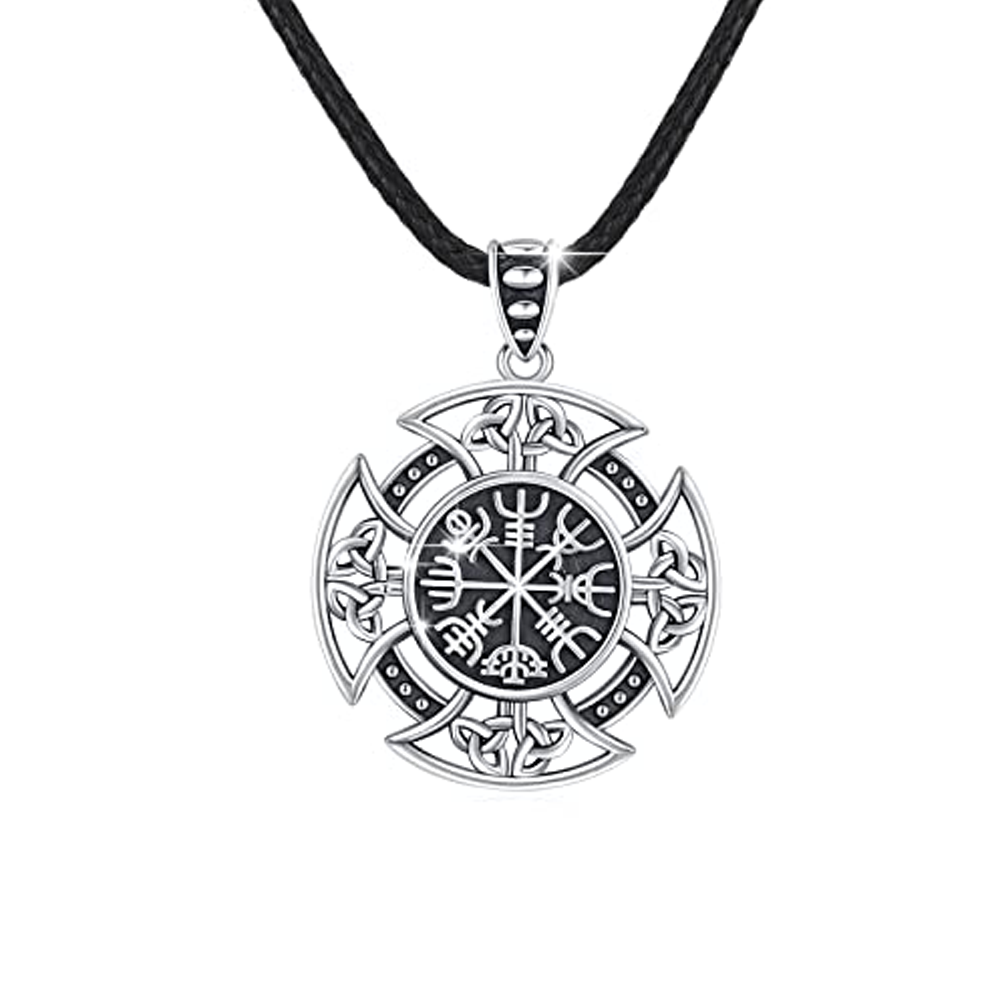 Plata de Ley Nudo Celta Vikingo Runa Nórdico Odin Amuleto Pagano Colgante Collar-1