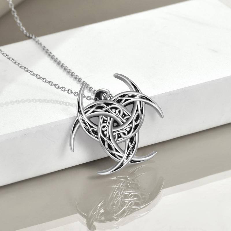 Sterling Silver Celtic Knot & Viking Rune Pendant Necklace-4