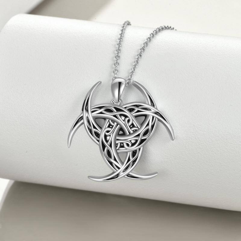 Sterling Silver Celtic Knot & Viking Rune Pendant Necklace-5