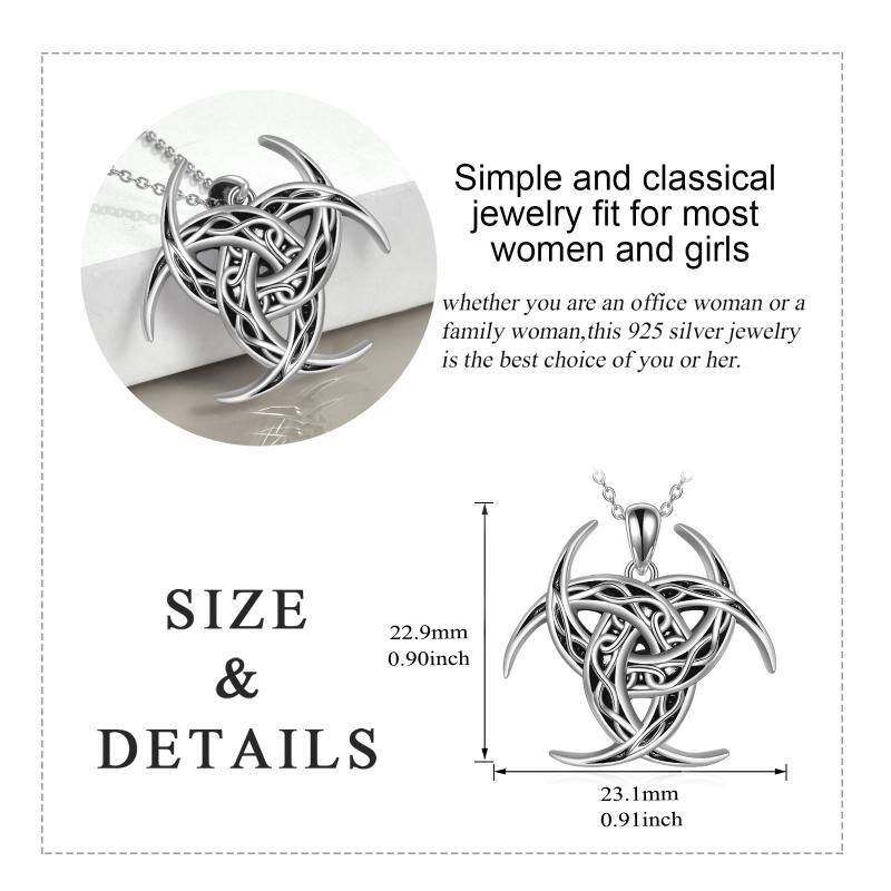 Sterling Silver Celtic Knot & Viking Rune Pendant Necklace-6