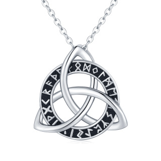 Sterling Silver Celtic Knot & Viking Rune Pendant Necklace-53