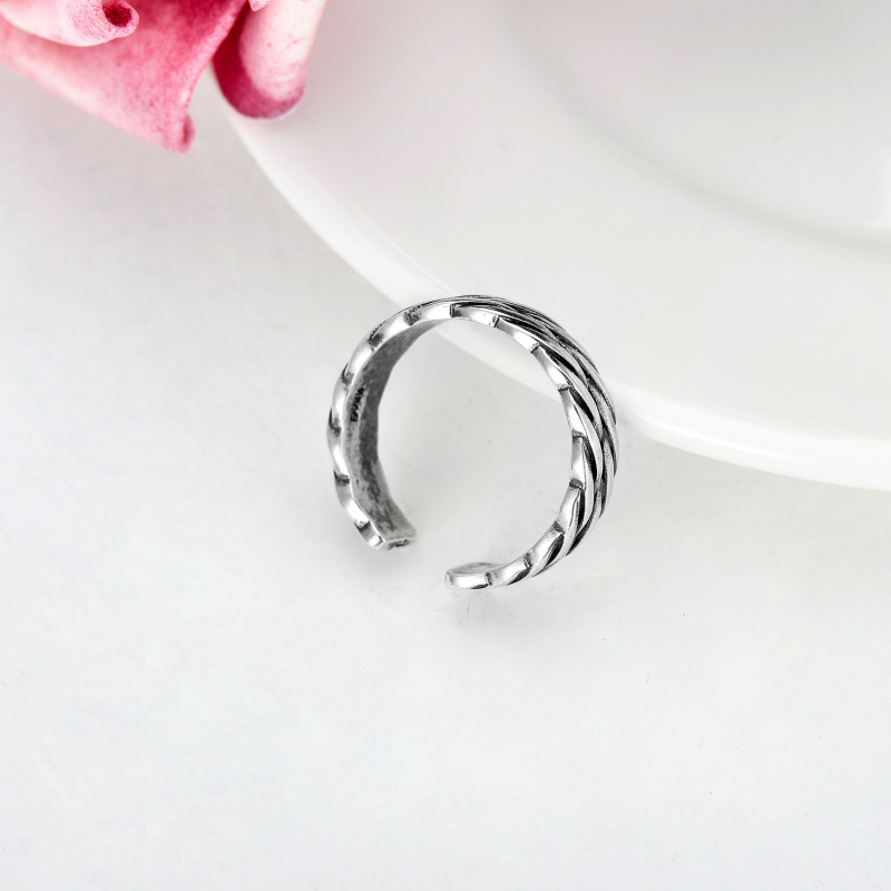 Sterling Silver Celtic Spiral Knot Open Ring-3