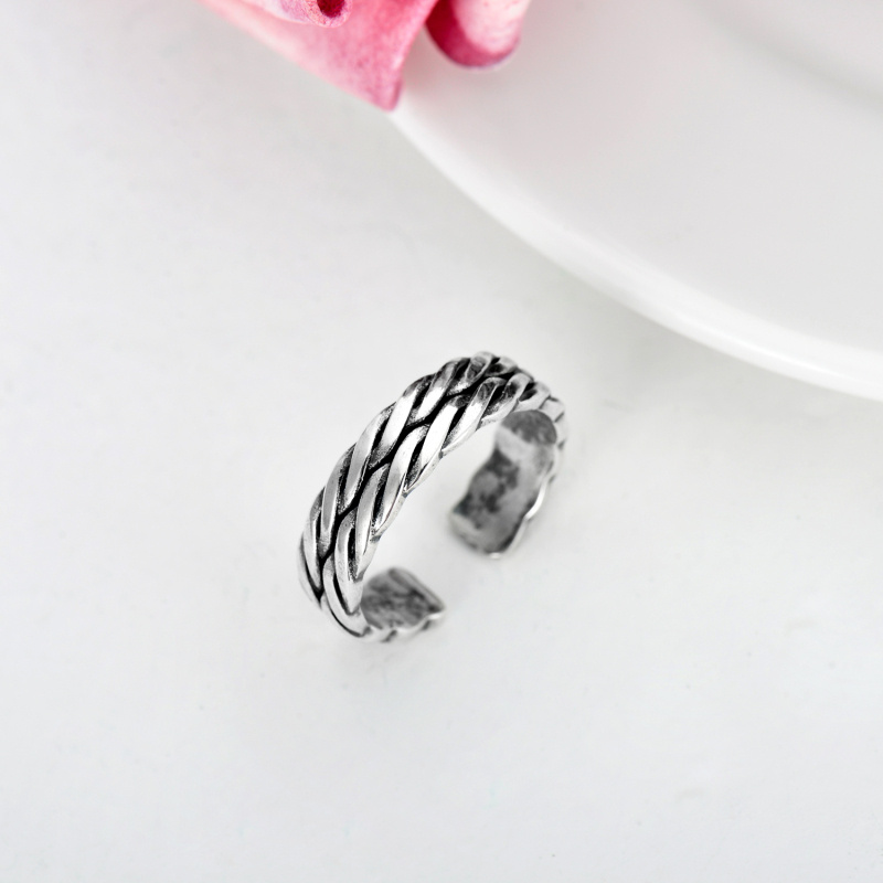 Sterling Silver Celtic Spiral Knot Open Ring-4