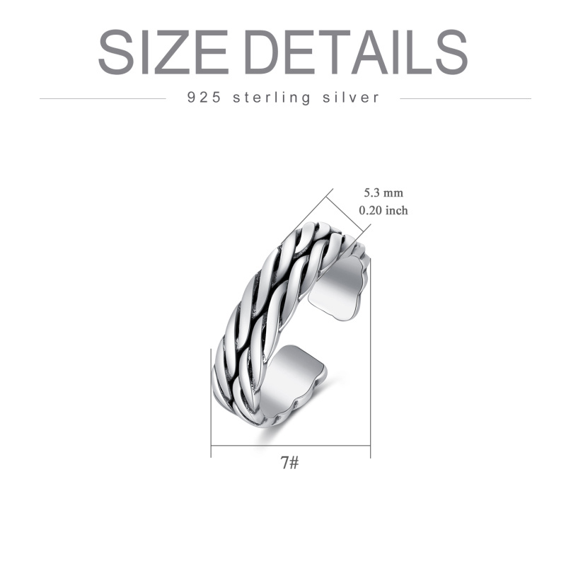 Sterling Silver Celtic Spiral Knot Open Ring-5