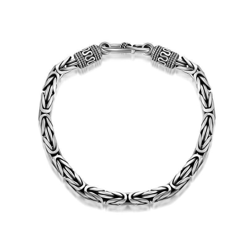 Pulsera de cadena de plata esterlina para hombre-1