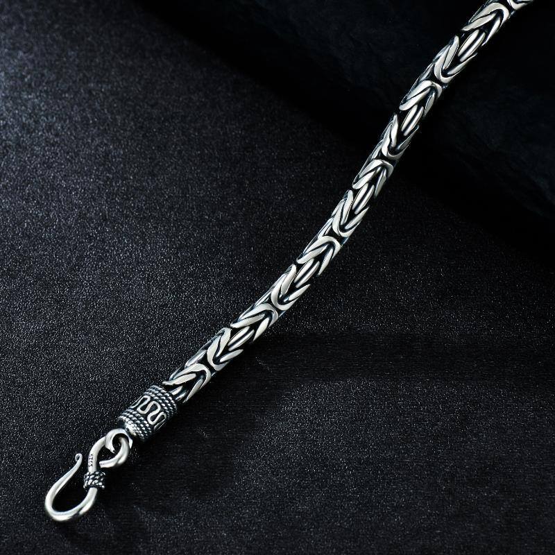 Bracelet chaîne en argent sterling pour hommes-5