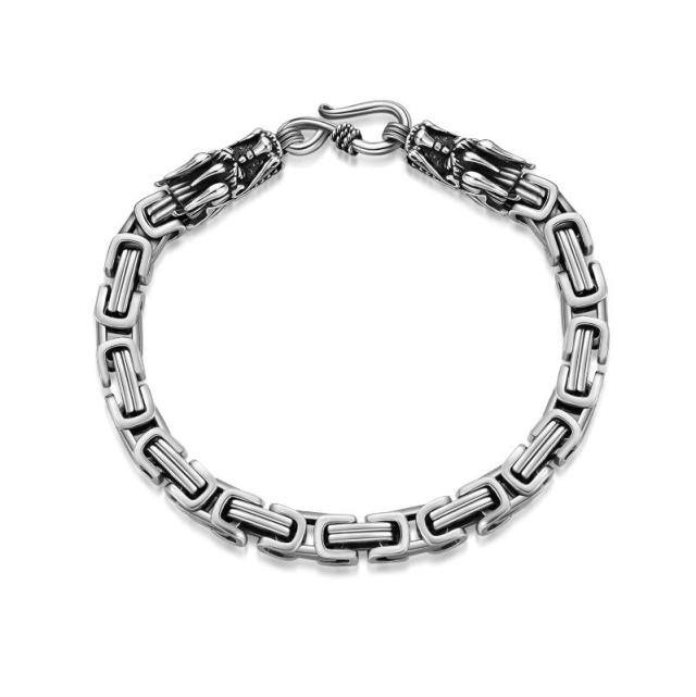 Pulsera de cadena de plata de ley para hombre-1