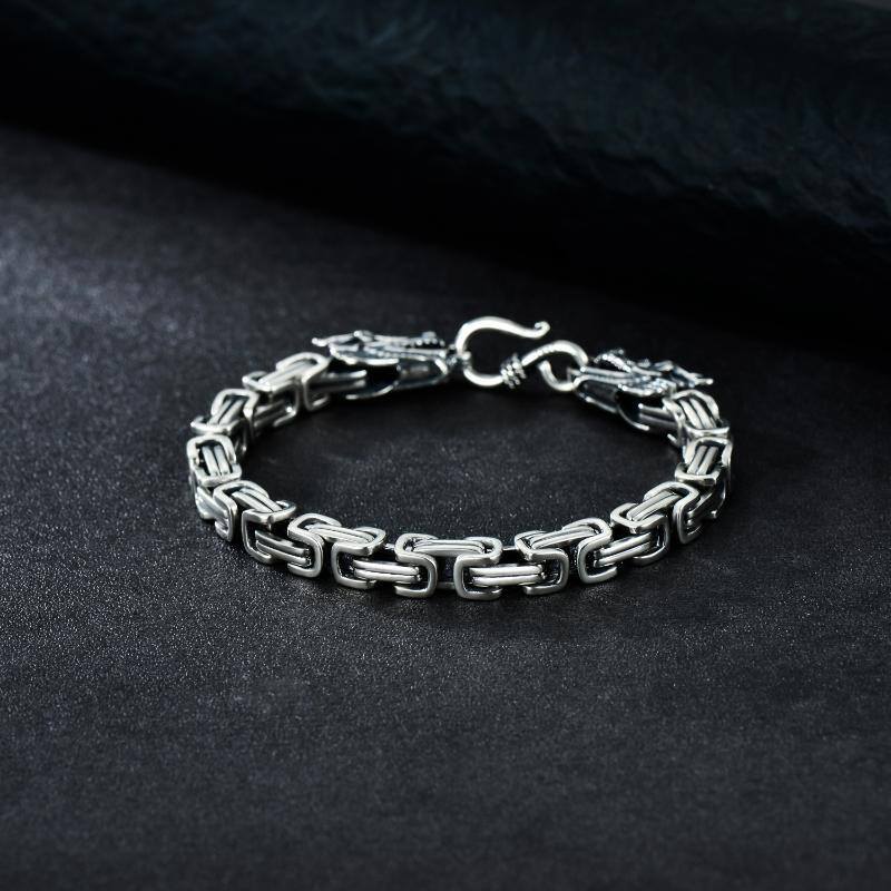 Bracelet en chaîne en argent sterling pour hommes -4