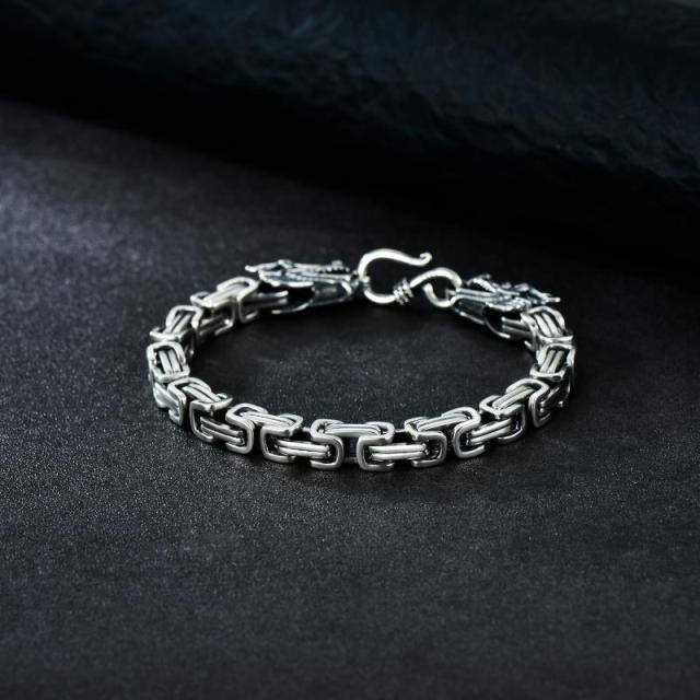 Pulsera de cadena de plata de ley para hombre-4