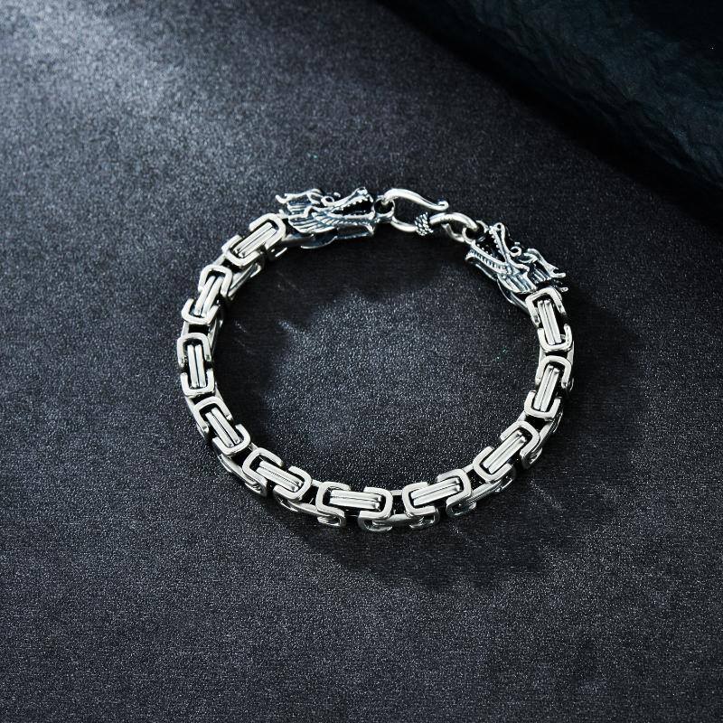 Bracelet en chaîne en argent sterling pour hommes -5