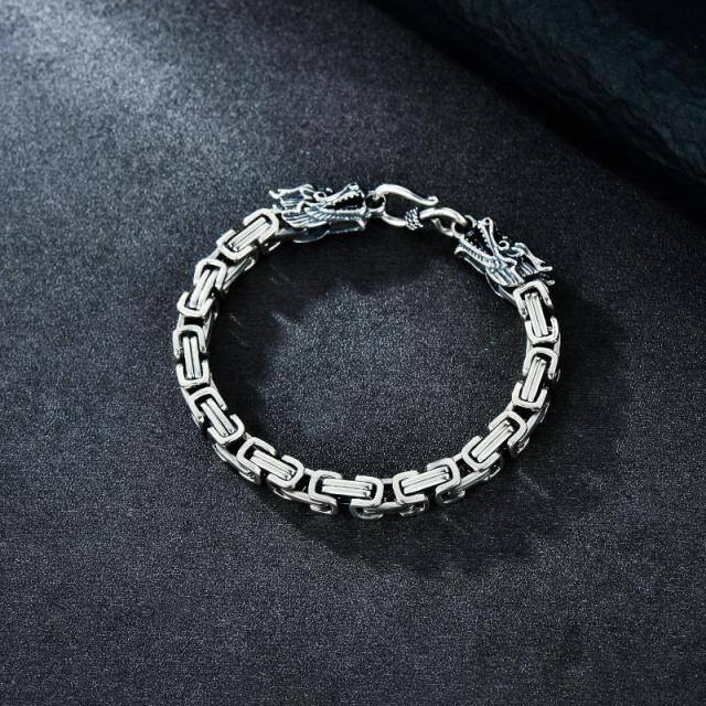 Pulsera de cadena de plata de ley para hombre-5