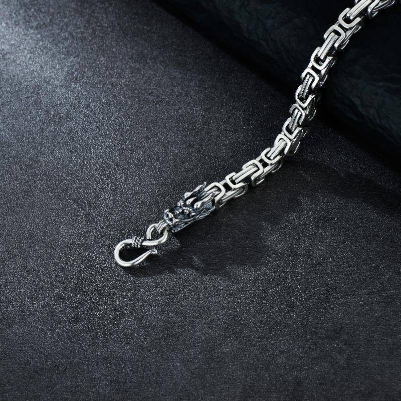 Bracelet en chaîne en argent sterling pour hommes -6