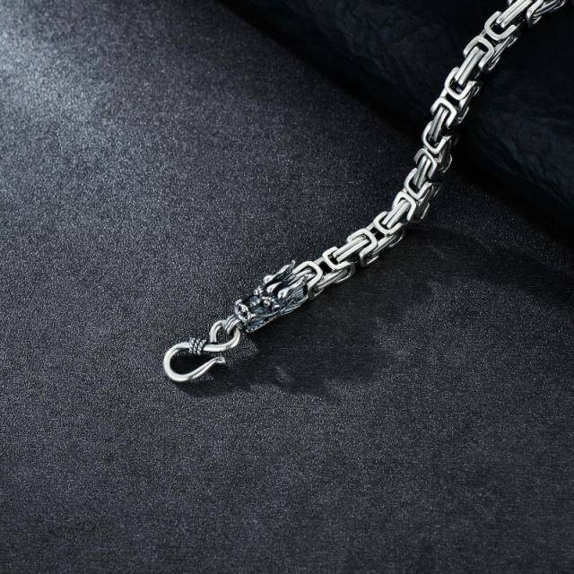 Pulsera de cadena de plata de ley para hombre-6