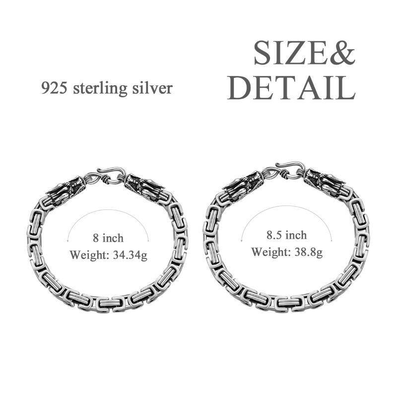 Bracelet en chaîne en argent sterling pour hommes -7