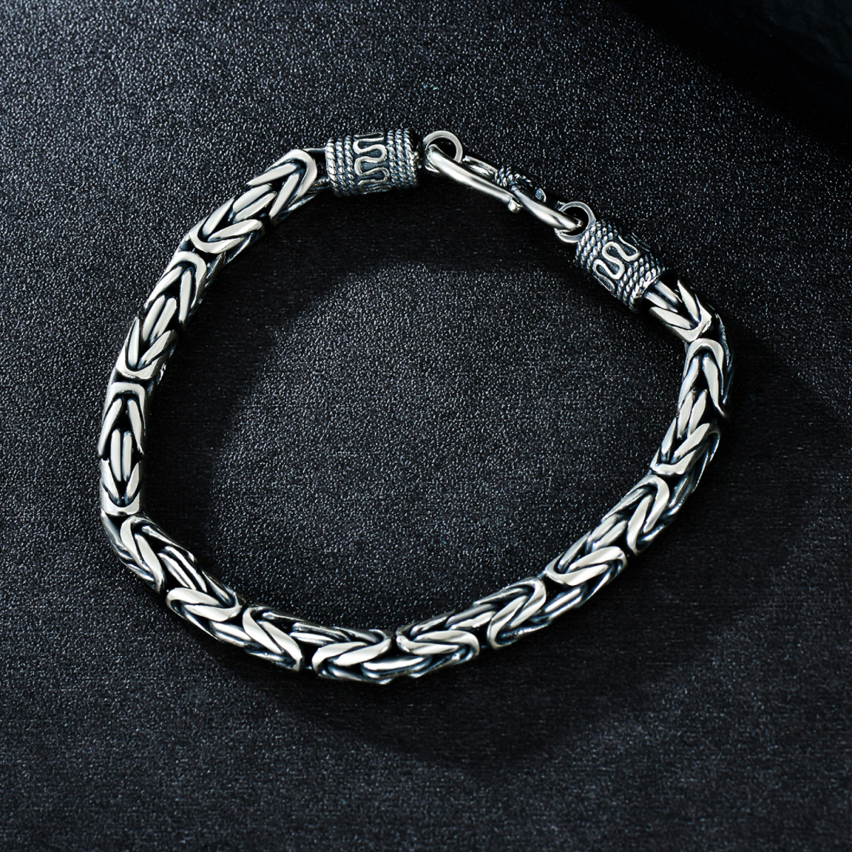 Bracelet en chaîne en argent sterling pour hommes-3