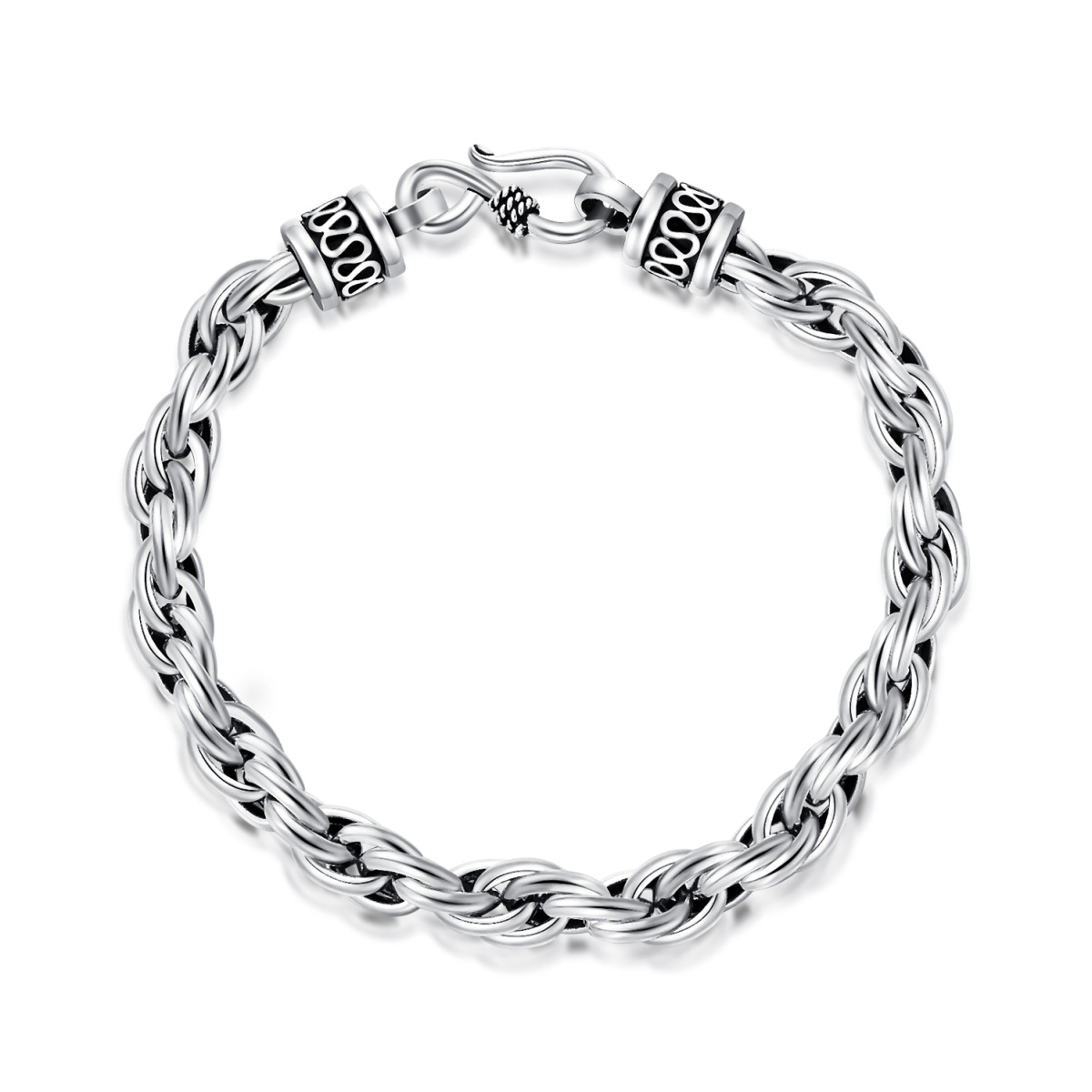 Bracelet en chaîne en argent sterling pour hommes-1