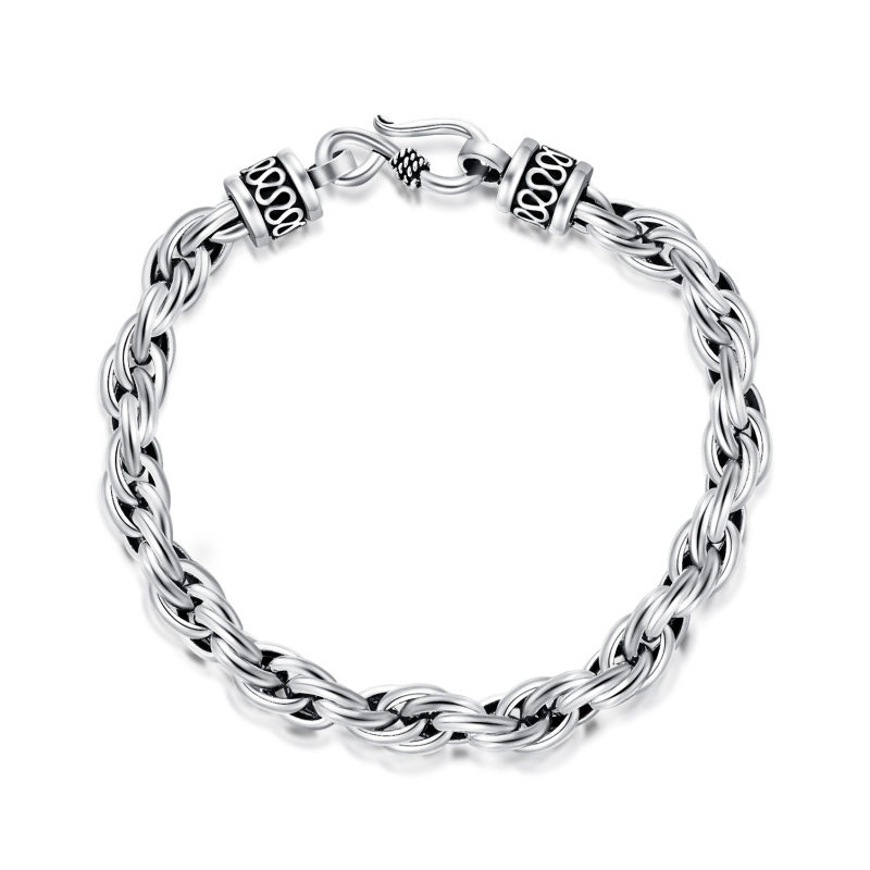 Bracelet en chaîne en argent sterling pour hommes