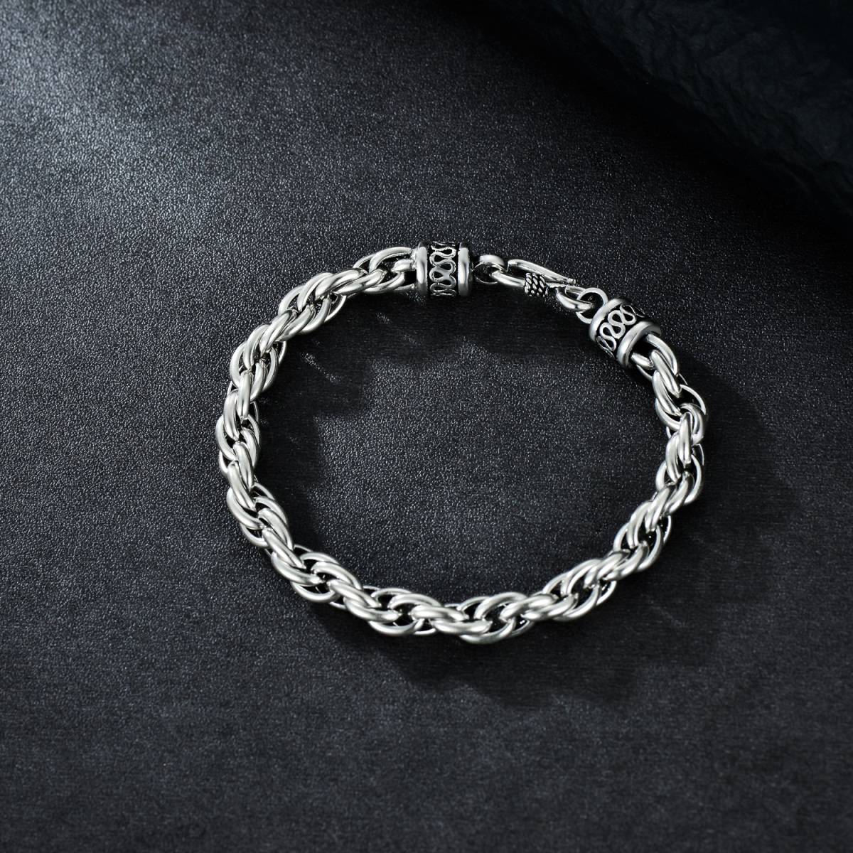 Bracelet en chaîne en argent sterling pour hommes-4