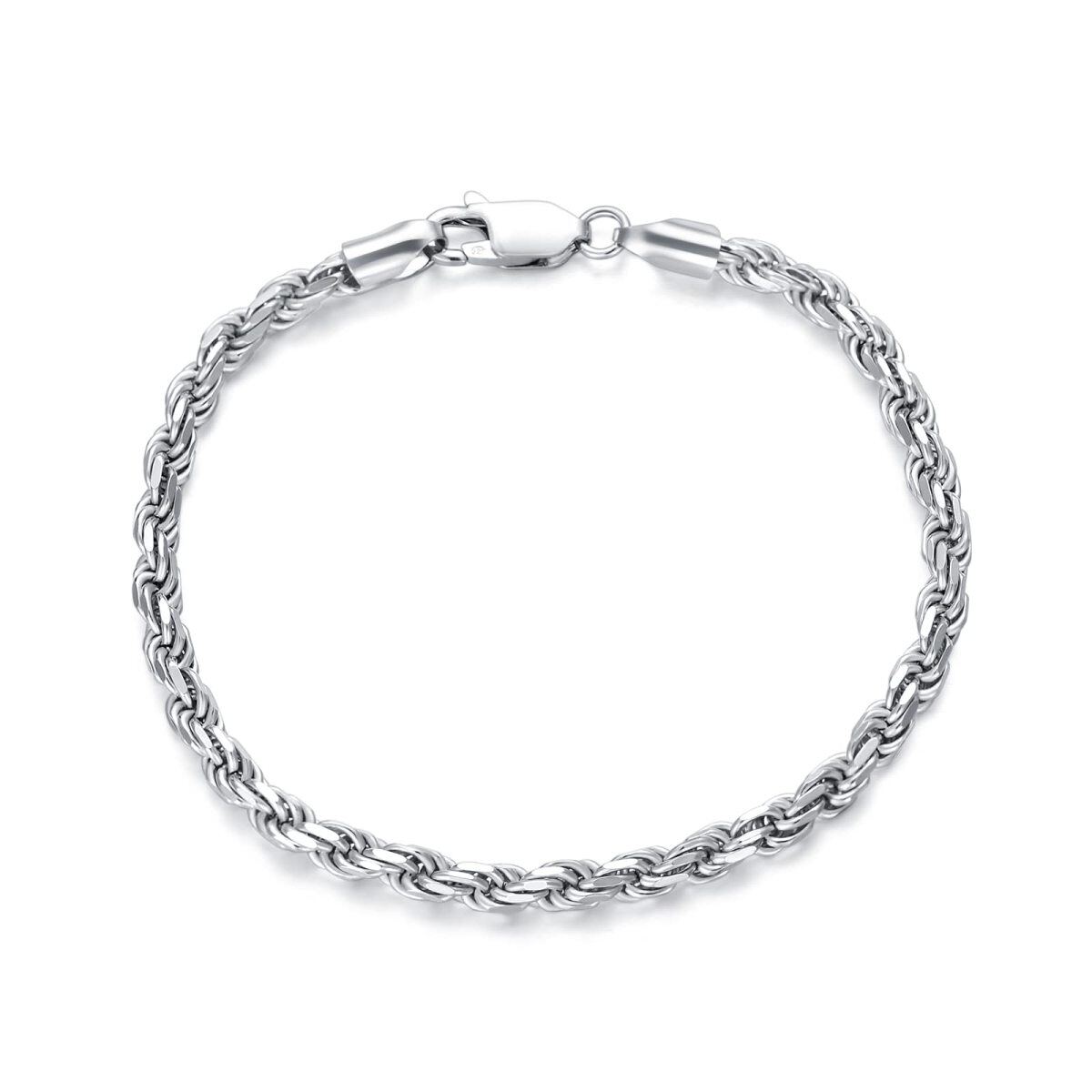 Pulsera de cadena de plata de ley -1