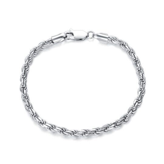 Pulsera de cadena de plata de ley 