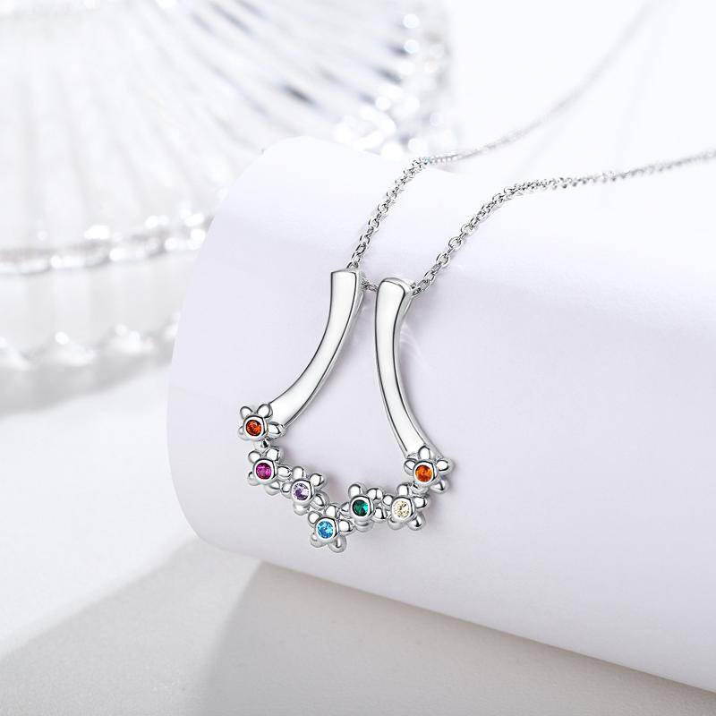 925 Sterling Silver Chakra Wildflowers Necklace for Women-4