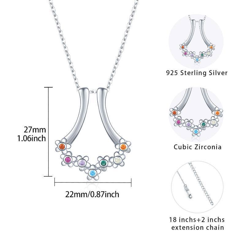 925 Sterling Silver Chakra Wildflowers Necklace for Women-5