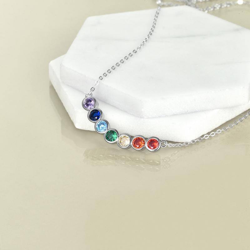 Sterling Silver Cubic Zirconia Chakras & Yoga Pendant Necklace-4