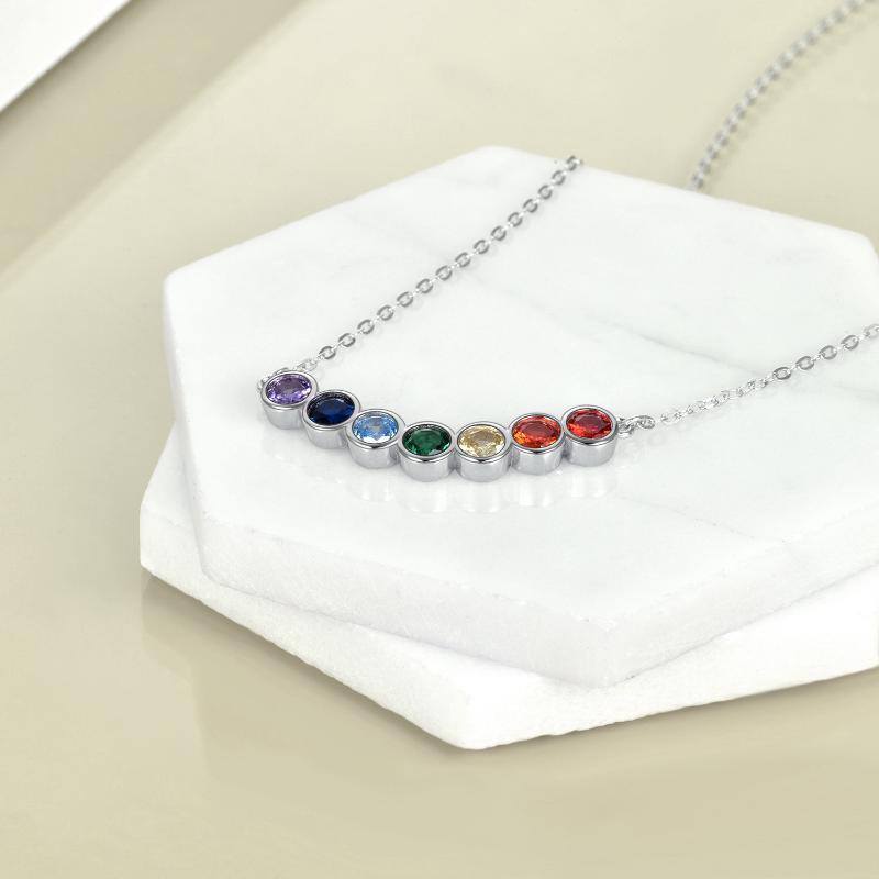 Sterling Silver Cubic Zirconia Chakras & Yoga Pendant Necklace-5
