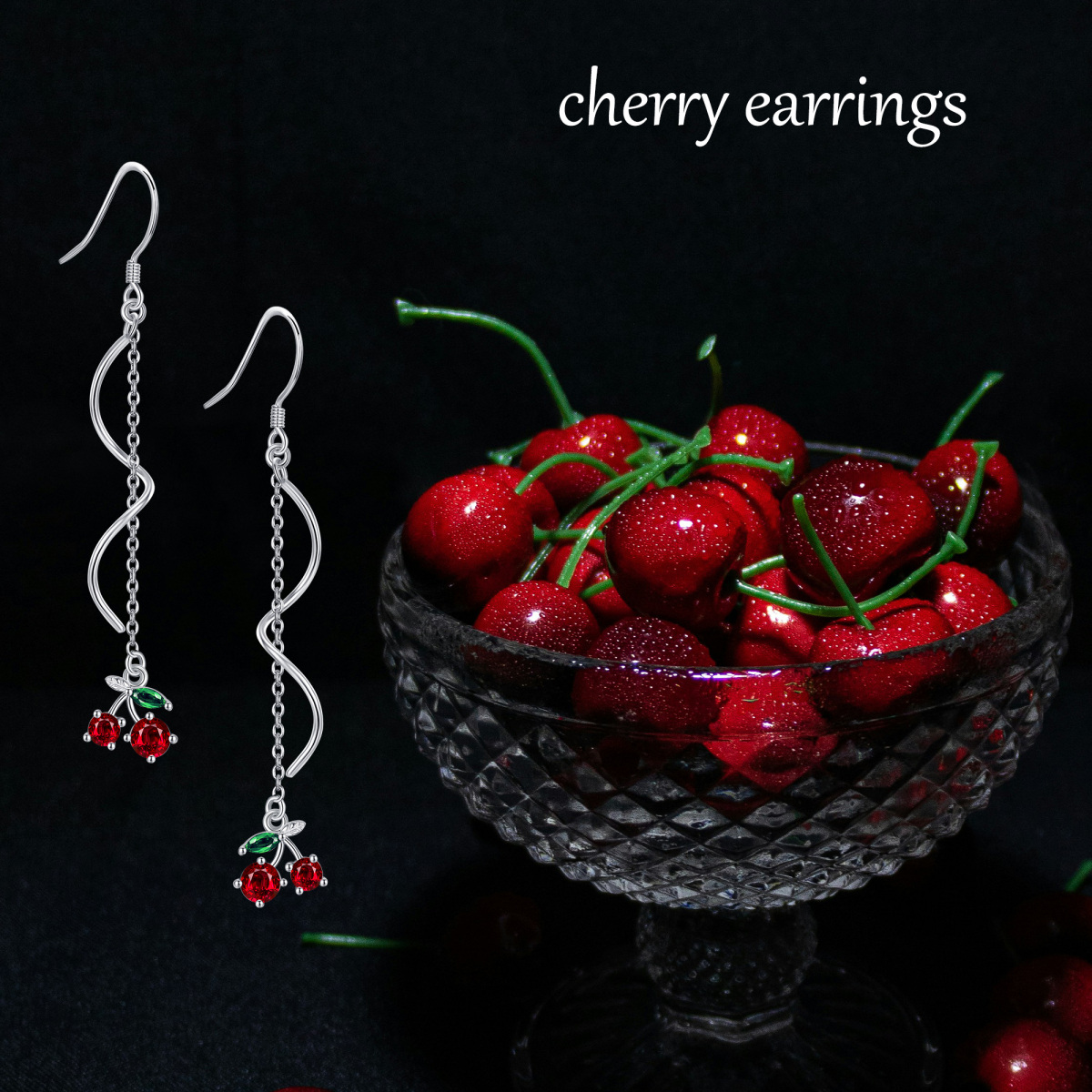 Boucles d'oreilles pendantes en argent sterling avec zircon cubique et fleurs de cerisier-6