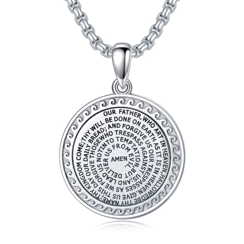 Collier en argent sterling avec pendentif en forme de pièce de monnaie-2