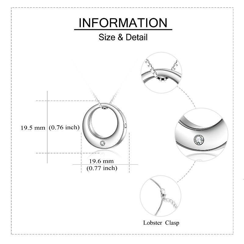 Colar de urna Circle Of Life para cinzas em prata esterlina para amante-4