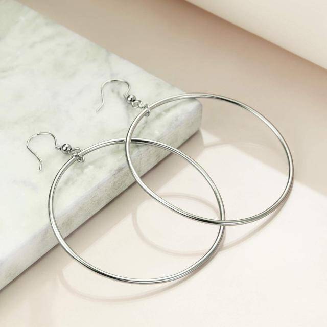 Boucles d'oreilles créoles en argent sterling pour femmes-4