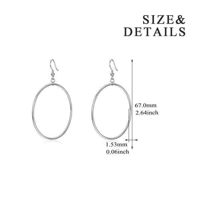 Sterling Silver Circle Hoop Drop Earrings for Women-5