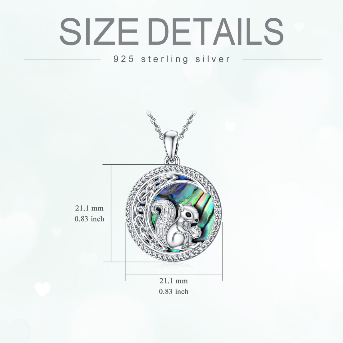 Sterling Silver Squirrel Celtic Knot & Moon Pendant Necklace Animal Jewelry For Girl-5