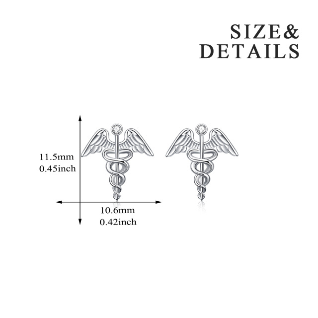 Sterling zilveren cirkelvormige zirkonia engeloorknopjes-5