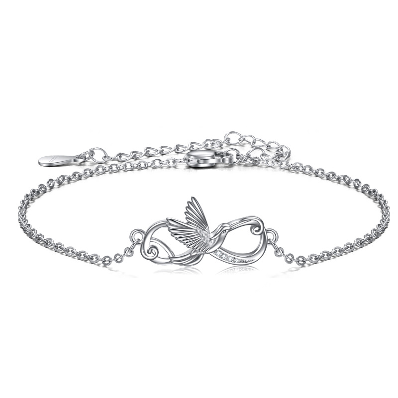 سوار دائري الشكل من الفضة الإسترلينية مرصع بأحجار الزركونيا المكعبة على شكل طائر-10