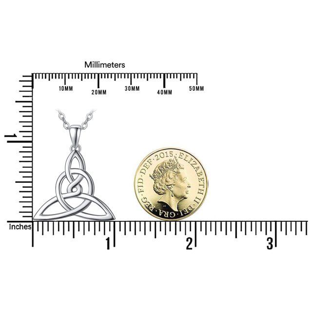 Colar de prata esterlina com pingente de nó celta em forma circular-5