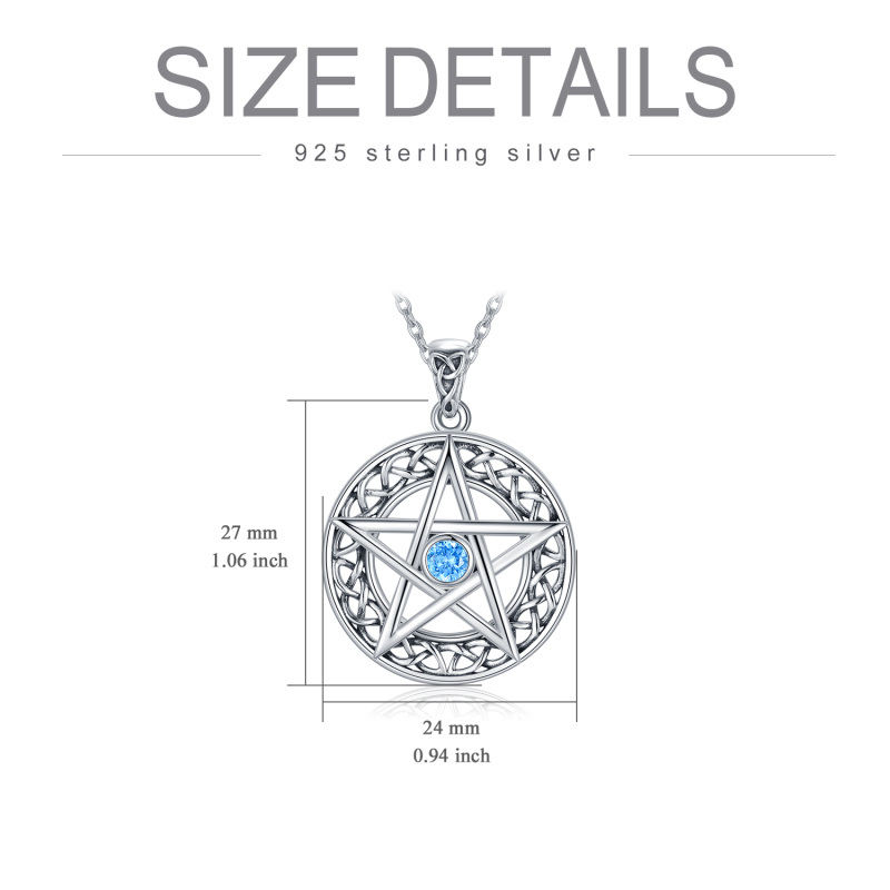 قلادة ملاك وصليب ثنائية اللون من الفضة الإسترلينية-5