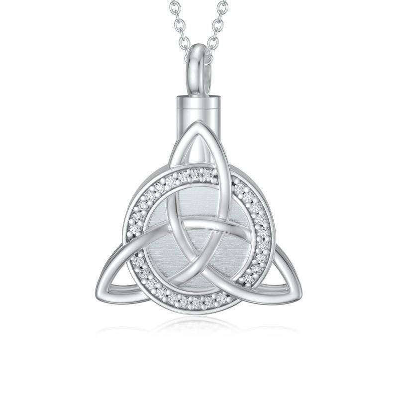 Collier en argent sterling pour cendres avec nœud celtique de forme circulaire-1