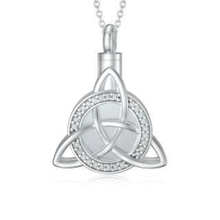 Sterling Silver Circular Shaped Celtic Knot Urn Necklace for Ashes-51