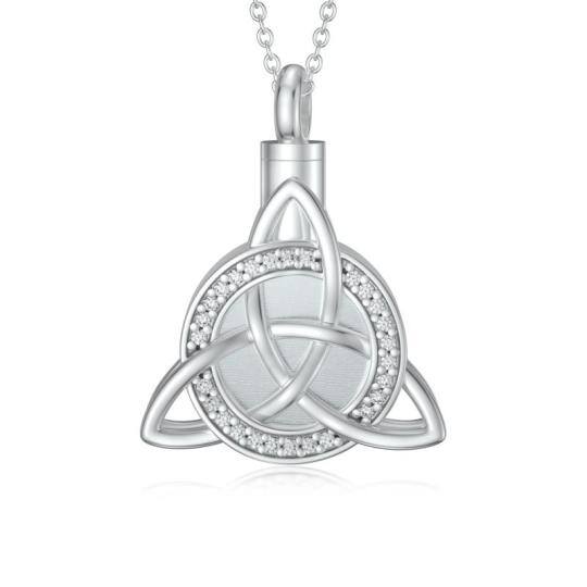 Collier en argent sterling pour cendres avec nœud celtique de forme circulaire