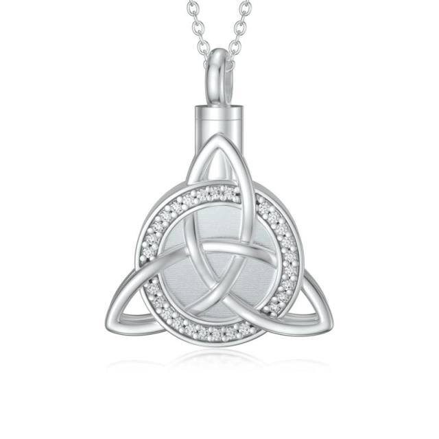 Collana in argento sterling con nodo celtico a forma di cerchio per le ceneri-1