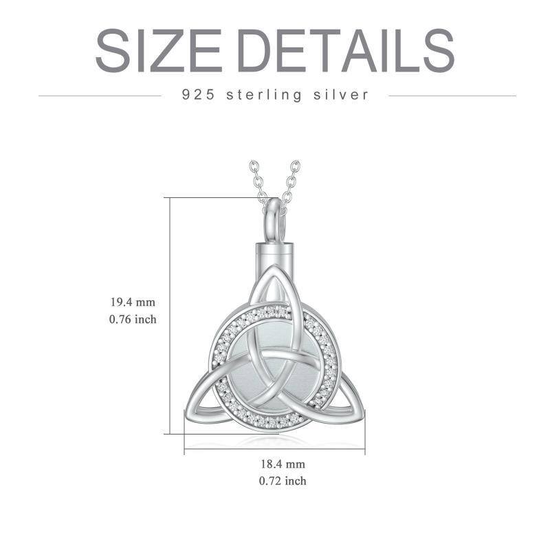 Sterling Silver Circular Shaped Celtic Knot Urn Necklace for Ashes-6