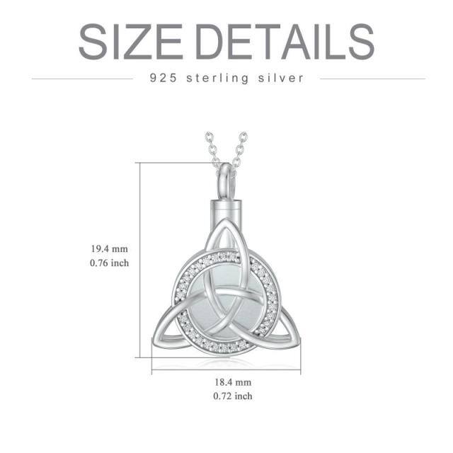 Sterling zilveren cirkelvormige Keltische knoop Urn ketting voor as-6