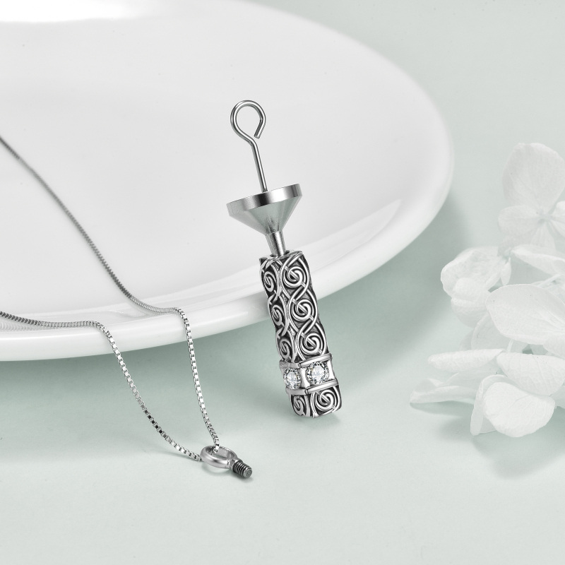 925 prata esterlina celta espiral nó cinzas colar memorial cremação jóias para meninas-4