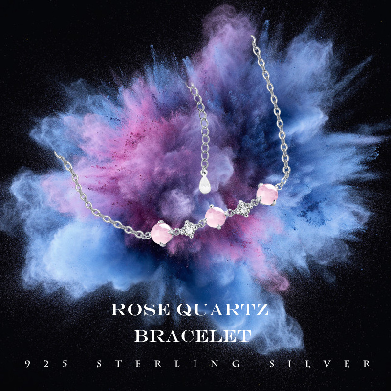 Sterling Silver Circular Shaped Crystal Bead Charm Bracelet-4