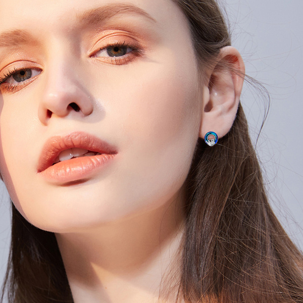 orecchini a forma di GATTINO argento 925-- LITTLE CAT earrings