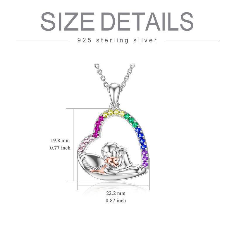 Sterling Silver Circular Shaped Cubic Zirconia Dog Pendant Necklace-5