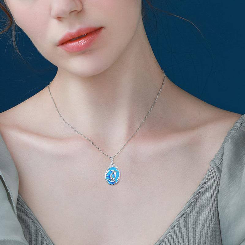 Colar com pingente de prata 925 Abalone Shell para mulheres e meninas-2