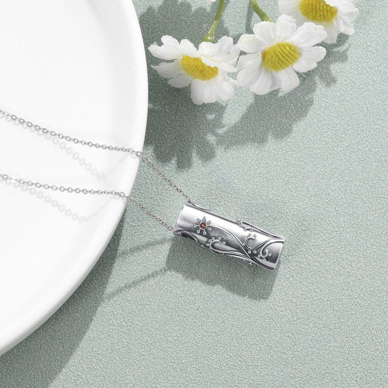 Sterling Silver Circular Shaped Cubic Zirconia Dragonfly Urn Necklace for Ashes-4